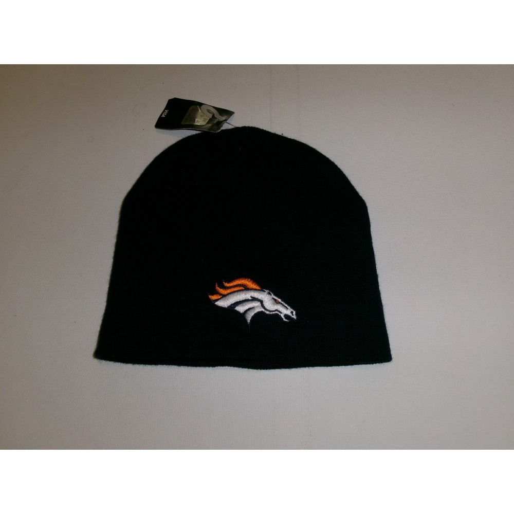 DENVER BRONOS KNIT BEANIE TOBOGGAN Y2K HAT CAP VINTAGE DEADSTOCK U5